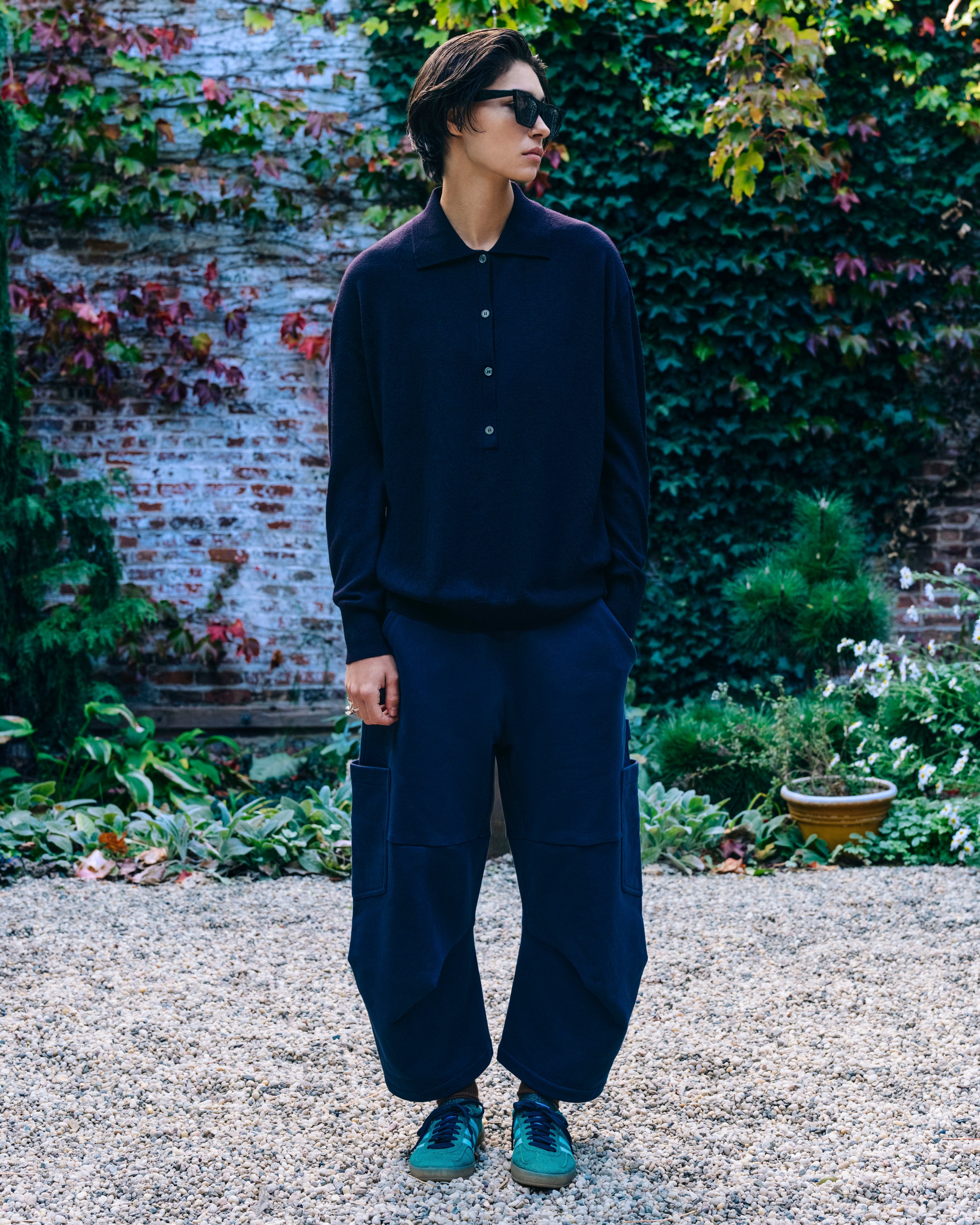 【Raucohouse】Long waist rib loose sweatpants 61V3zbBYZkL.jpg