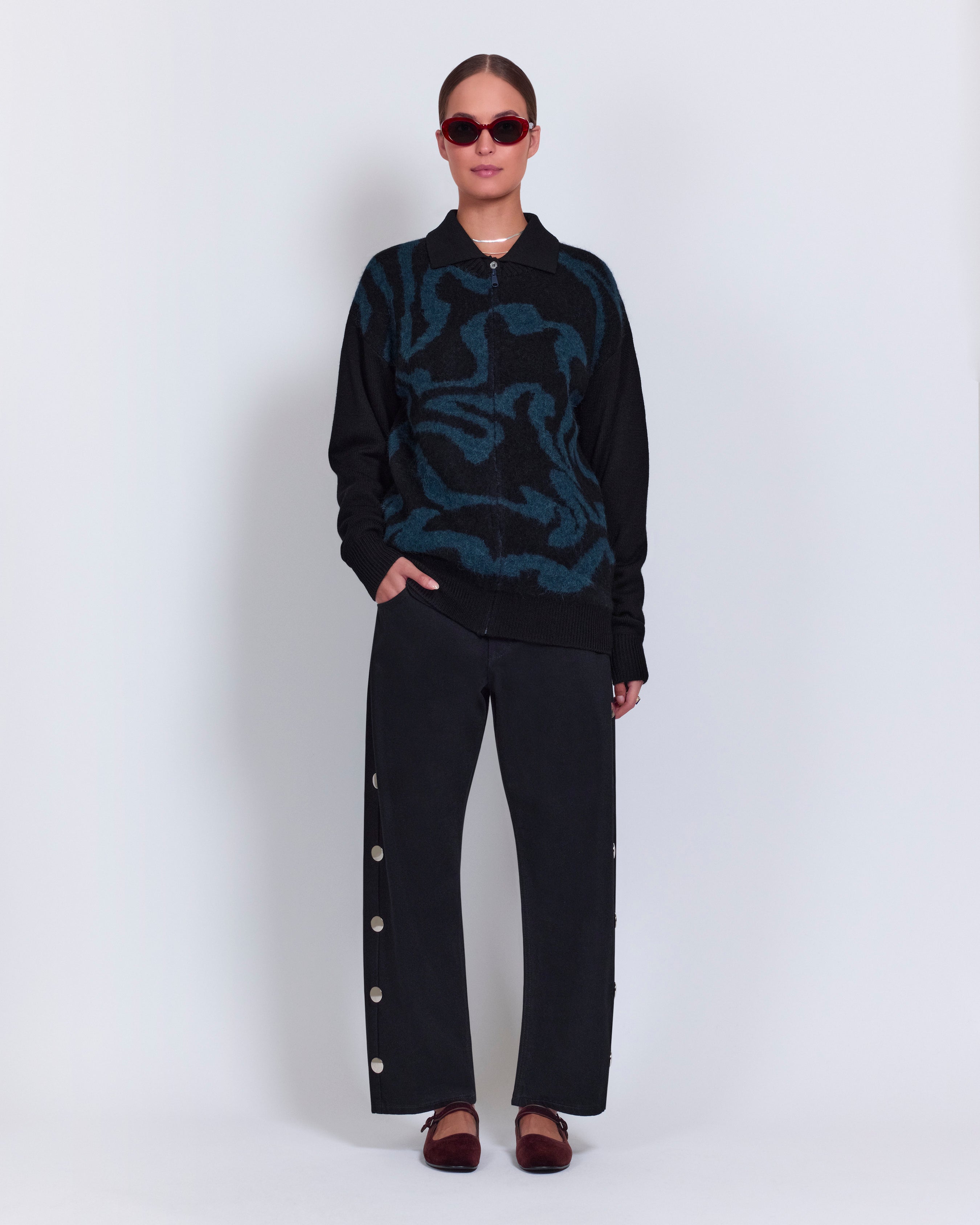 【Yoyocha25 】STUDS DETAIL DENIM PANTS ROUCHA | Duchamp Stud Denim